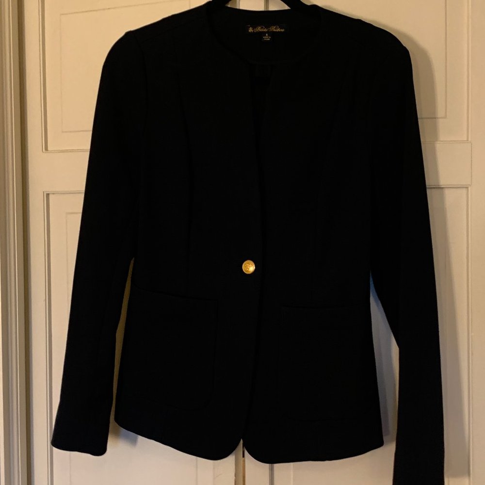 Brooks Brothers Ponte Knit Blazer - Size 6, Navy